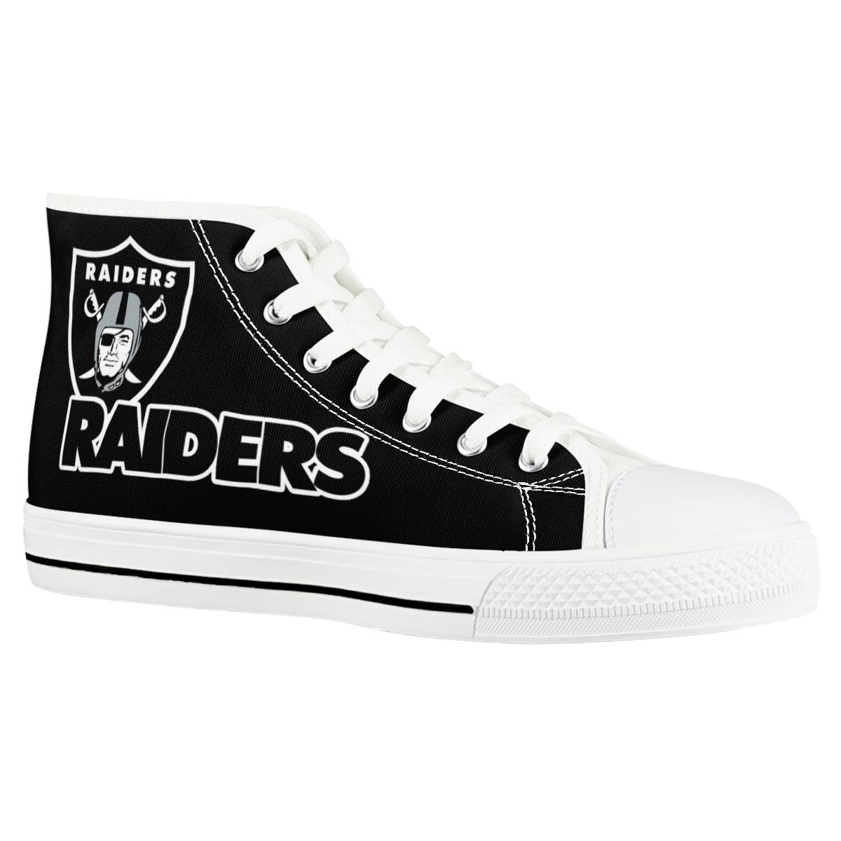 Men's Las Vegas Raiders High Top Canvas Sneakers 003 Men's Las Vegas Raiders High Top Canvas Sneakers 003